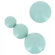 Assortment of 26 beads 8-10-14 mm & 2 cabochons in opaque resin - water greenx1