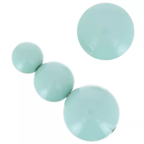 Assortment of 26 beads 8-10-14 mm & 2 cabochons in opaque resin - water greenx1
