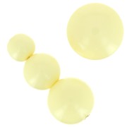 Assortment of 26 beads 6-8-10mm and 2 cabochons in opaque resin - Pastel yellow x1|raw }}