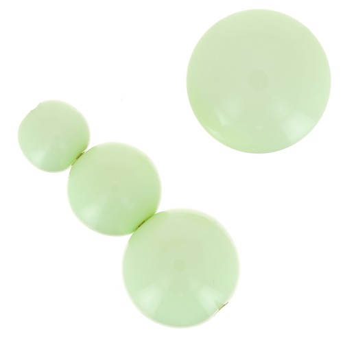 Assortment of 26 beads 6-8-10mm and 2 cabochons in opaque resin - Pastel green x1