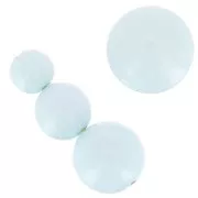 Assortment of 26 beads 6-8-10mm and 2 cabochons in opaque resin - Light Blue x1