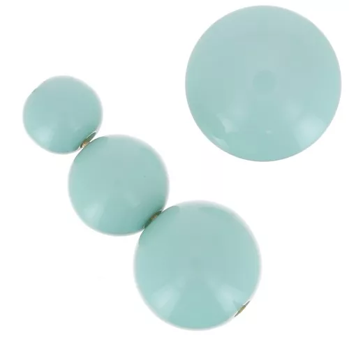 Assortment of 26 beads 6-8-10mm and 2 cabochons in opaque resin - water greenx1