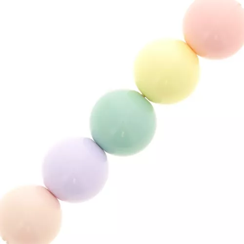 Assortment of 36 beads 8mm in opaque resin - Pastel Multicolored x1