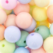 Assortment of 24 beads 12 mm in opaque resin - Pastel Multicolore x1