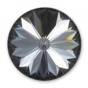 PureCrystal 1122 Rivoli Round Stone 14mm Crystal Silver Night