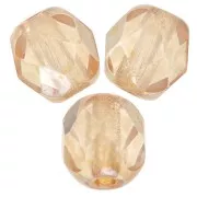 Fire Polished faceted round beads 4mm Crystal Yellow Luster x50
