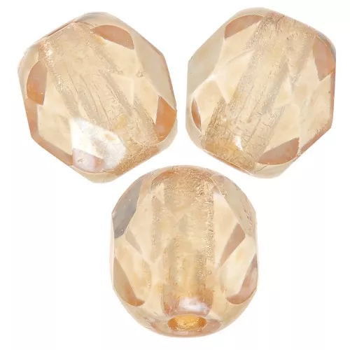 Fire Polished faceted round beads 4mm Crystal Yellow Luster x50