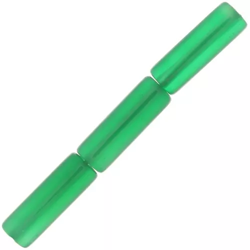15x5mm Gemstone tube beads dyed - Green Onyx x5