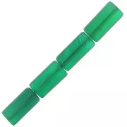 10x5mm Gemstone Tube Beads dyed - Green Onyx x5