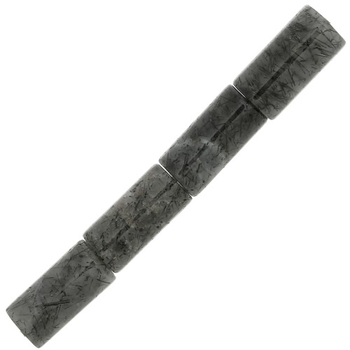 10x5mm Gemstone Tube Beads - Black rutile x5