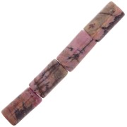 10x5mm Gemstone Tube Beads - Rhodonite x5|raw }}