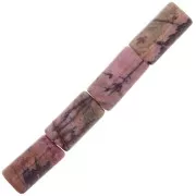 10x5mm Gemstone Tube Beads - Rhodonite x5