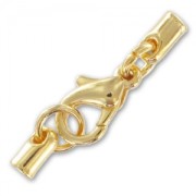 Lace holder clasp 2mm fine Gold plated x1