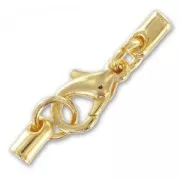Lace holder clasp 2mm fine Gold plated x1