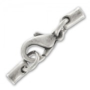 Lace holder clasp 2mm Old fine silver plating x1|raw }}