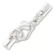Lace holder clasp 2mm fine silver plating x1