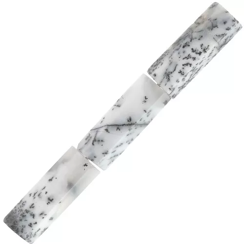 15x5mm Gemstone tube faceted beads - Dendrite x5