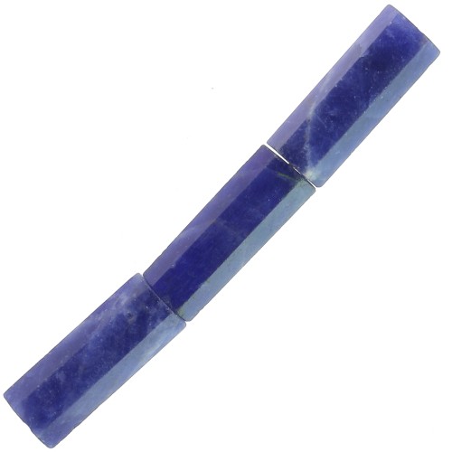 15x5mm Gemstone tube faceted beads - Sodalite x5