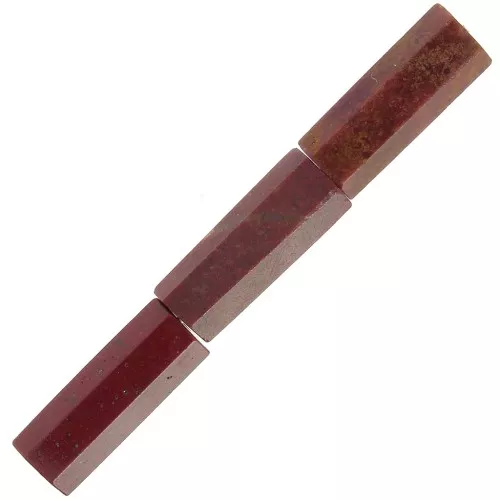 15x5mm Gemstone tube faceted beads - red Jaspe x5