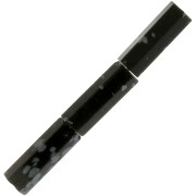 15x5mm Gemstone tube faceted beads - Obsidienne mouchetée x5