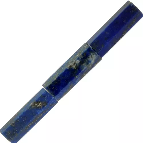 15x5mm Gemstone tube faceted beads - Lapis lazuli x5