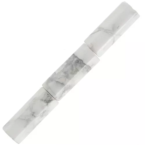 15x5mm Gemstone tube faceted beads - Howlite x5