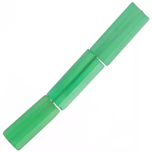 15x5mm Dyed Gemstone tube faceted beads - Green Onyx x5