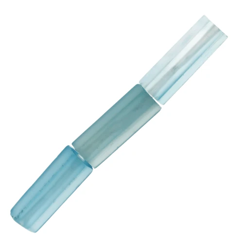 15x5mm Dyed Gemstone tube faceted beads - Blue Agate x5