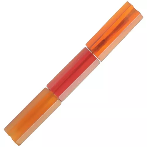 15x5mm Dyed Gemstone tube faceted beads - Red Agate x5