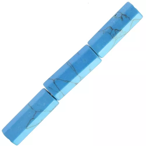 15x5mm Faceted dyed gemstone tube beads - imitation Turquoise x5