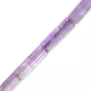 15x5mm Faceted gemstone tube beads - Amethyst x5