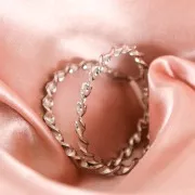 Twisted Hoops 50 mm - Gold x2