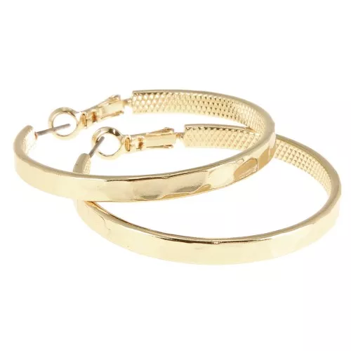 Hammered Creoles 40 mm - Gold x2