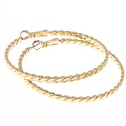 Braided effect hoop earrings 50 mm - Gold x2
