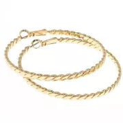 Braided effect hoop earrings 50 mm - Gold x2