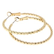 File effect hoop earrings 42 mm - Gold x2|raw }}