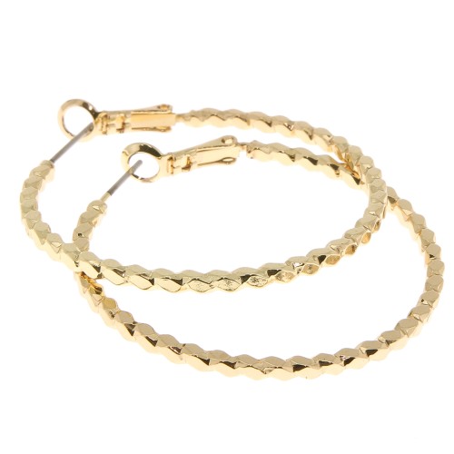 File effect hoop earrings 42 mm - Gold x2