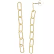 Stud earrings with rectangular chain 58x5 mm - Gold x2