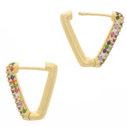 Design Dormeuses with zirconium oxide 18x16 mm - Gold - Multicolored x2|raw }}