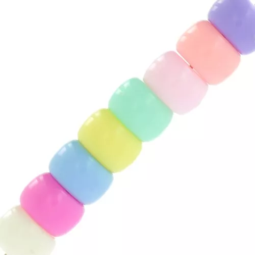 Large hole beads - Pony beads - 9x6 mm Multicolor Pastel x50