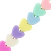 Heart beads large holes - 8.5x11 mm Multicolor Pastel x50|raw }}