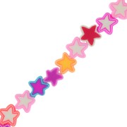Polymer clay star beads 9 mm Multicolor x 32cm|raw }}