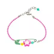 Polymer clay star beads 9 mm Multicolor x 32cm