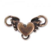 Heart spacer 3 loops 11x19mm Old Copper tone x1|raw }}