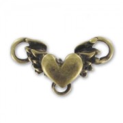 Heart spacer 3 loops 11x19mm Bronze tone x1|raw }}