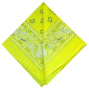 Neon Yellow - Bandana 100% cotton - Cashmere pattern - Neon Yellow x1 Bandana 100% cotton - Cashmere pattern - Neon Yellow x1