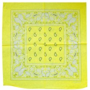 Bandana 100% cotton - Cashmere pattern - Neon Yellow x1