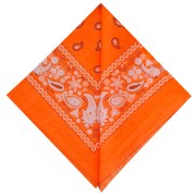Bandana 100% cotton - Cashmere pattern - Orange Neon x1
