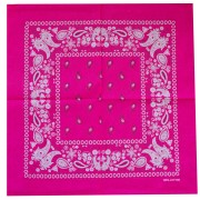 Bandana 100% cotton - Cashmere pattern - Bright Pink x1