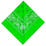 Neon green - Bandana 100% cotton paisley pattern - 53 x 53cm - Neon Green x1 Bandana 100% cotton paisley pattern - 53 x 53cm - Neon Green x1